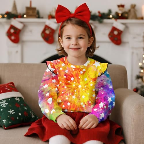 Toddler Girls Sweatshirt Ruffle Long Sleeve Pullover 1-8 Years Tops2