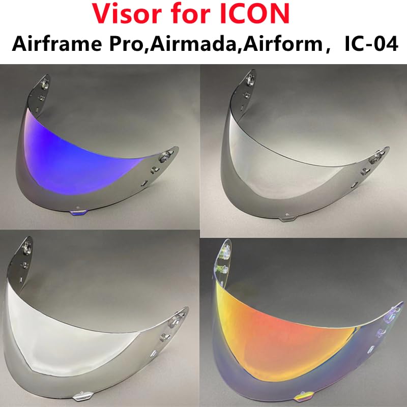 Helmet Visor, IC04 Helmet Shields for ICON Airframe Pro Airmada Airform Uv Protection Motorcycle Helmet Visor Lens(Revo Deep Red) : Automotive
