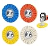 Airway Buffing Wheel Kit 4 Piece kit (1 pcs White & 1 pcs Orange & 1 pcs Blue & 1 pcs Yellow) 8 in Diameter 5/8 in Arbor Hole 12 Ply for Angle Grinder 4 Pcs