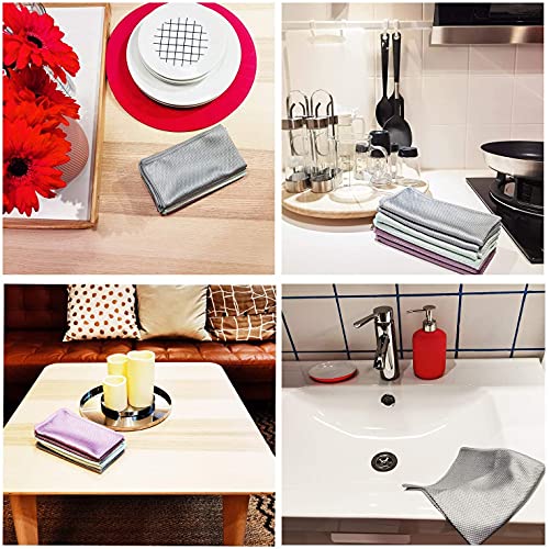 10 Pack Fish Scale Microfiber Polishing Cleaning Cloths Cleaning Rags Microfiber Polishing Drying Towels Lint Free Streak Free Reusable Washcloths For Windows Cars Mirrors Stainless Steel(Color Mix) #TOP3