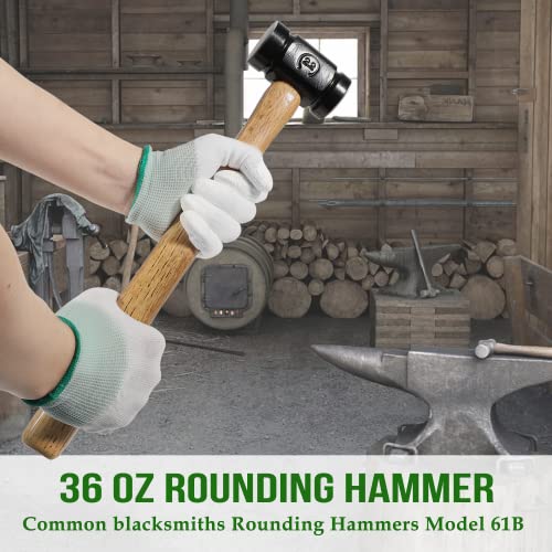 Camoo CU-0883 36Oz Rounding Hammer, Versatile Blacksmith Hammer For Blacksmithing Handmade Horseshoer Making Knife Blacksmith Forge Tools thumb #5