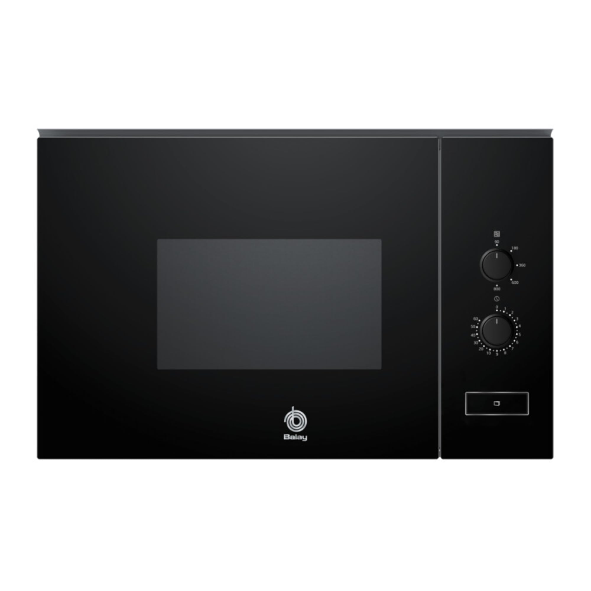 Balay 3CG5172N2 - Microondas, electrónico, Encastrable sin marco, 38 cm, 20 l, 5 F, Aqualisis, Ap. lateral izquierda, 8 recetas, Plato giratorio 25.5 cm, Con grill, Cristal Negro