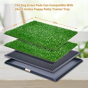 LOOBANI Dog Grass Pee Pads, Artificial Dog Grass Pads for Potty Tray, Fake Grass for Dogs to Pee On, Outdoor Indoor Pee Grass for Dog Potty… (18*23 inch)