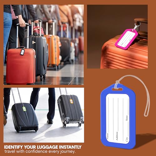 Image of Storite Pack of 6 Luggage Tags Smart Tags for Travel suitcases, Travel Bags Tags for Easily Identification of Bags (Multicolour)