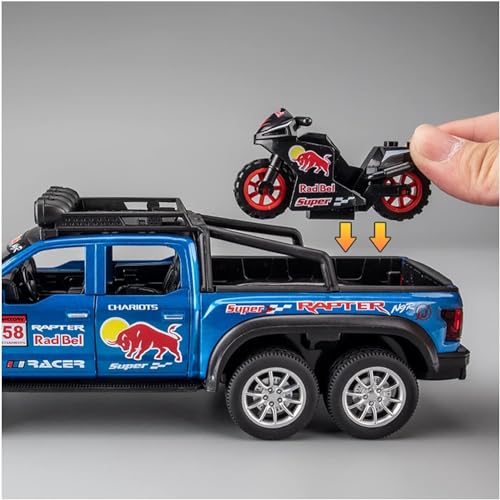 Image of Diecast Car Model 1 /28 for Ford Raptor F150 Pick-up Alloy Car Model Diecasts & Toy Metal Modified Off-Road Vehicles Car Model Simulation Kids Toy Gift(Yellow)