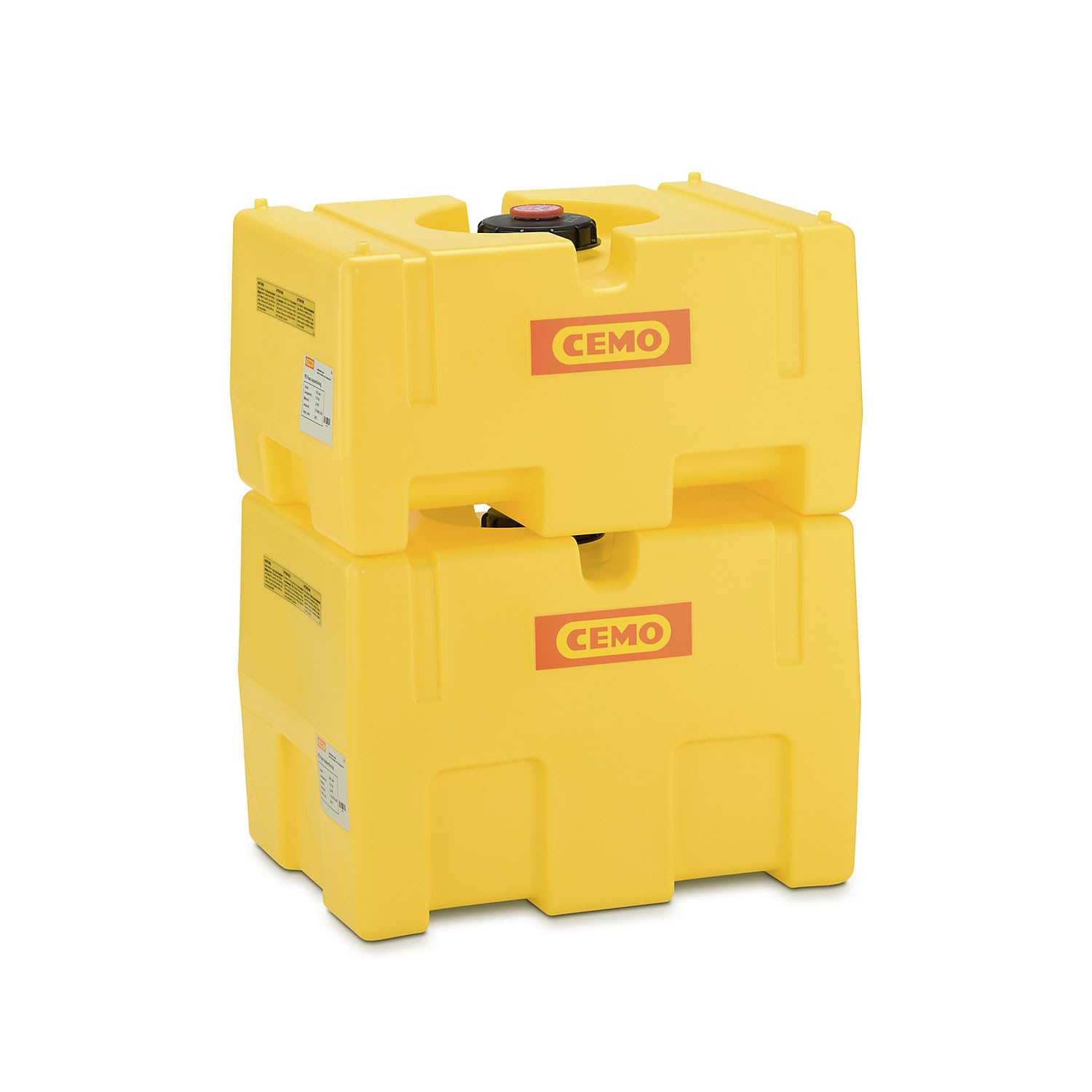 CEMO 10096 PE-Fass kastenförmig, gelb, 200 L