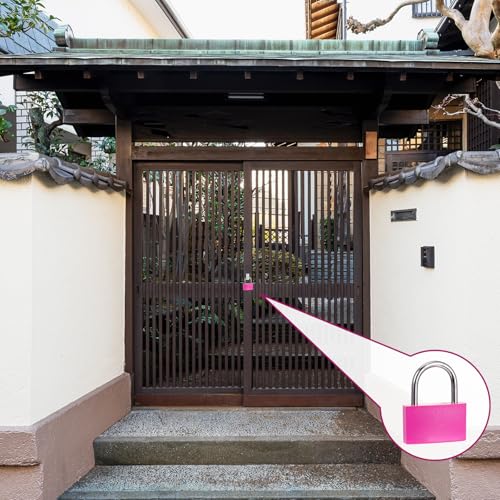 Image of 2 Pcs Pink Locker Lock, Cute Small Lock with Keys Zinc Alloy Luggage Locks Padlock Cabinet Locks Gym Essentials Women Gate Lockes for Outdoor Fence Suitcase Backpacks Gym Hasp Storage