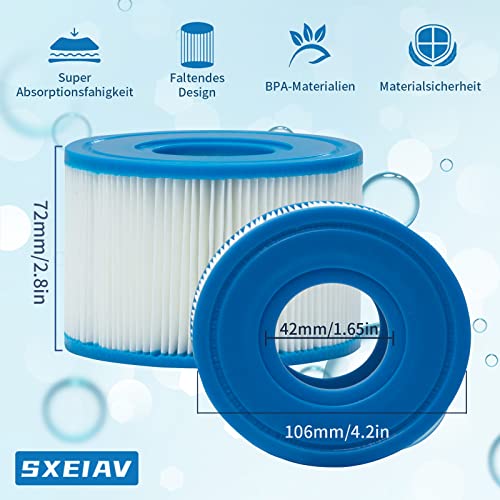 Sxeiav Type S1 Hot Tub Filters, Type S1 Spa Filter 29011E For All Intex Purespa 28429E, Replacement For Intex 29001E Hot Tub Filter Cartridge, Easy Set Pool Spa Filter Cartridges (16 Pack) #TOP4