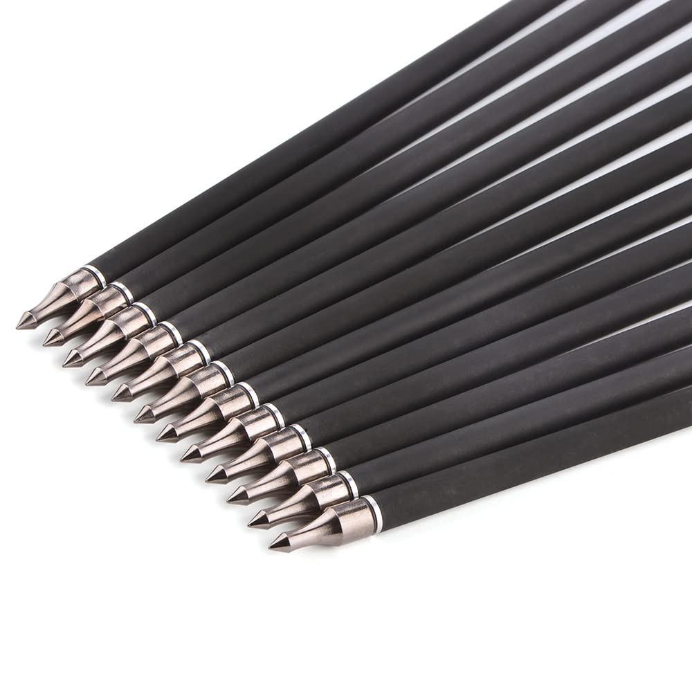 SHARROW Frecce in Carbonio per Tiro con L'Arco 30 Pollici Freccia di Carbonio Fletching Piume Naturali 500 Spine Frecce di Caccia per Arco Ricurvo Compound