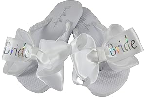 Prism Holographic Bride Bow Flip Flops, Bridal Flip Flops for the Big Day!