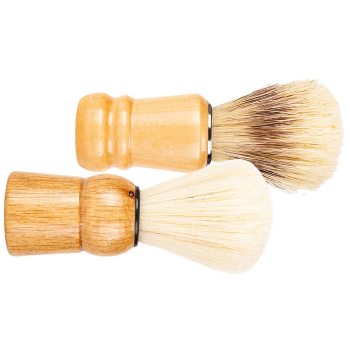 TOVINANNA Men's Shaving Brush Set 2pcs Shave Brush for Men Real Badger Hair Brush Wood Handle Beard Brush Barber Duster Brush Shaving Accessory