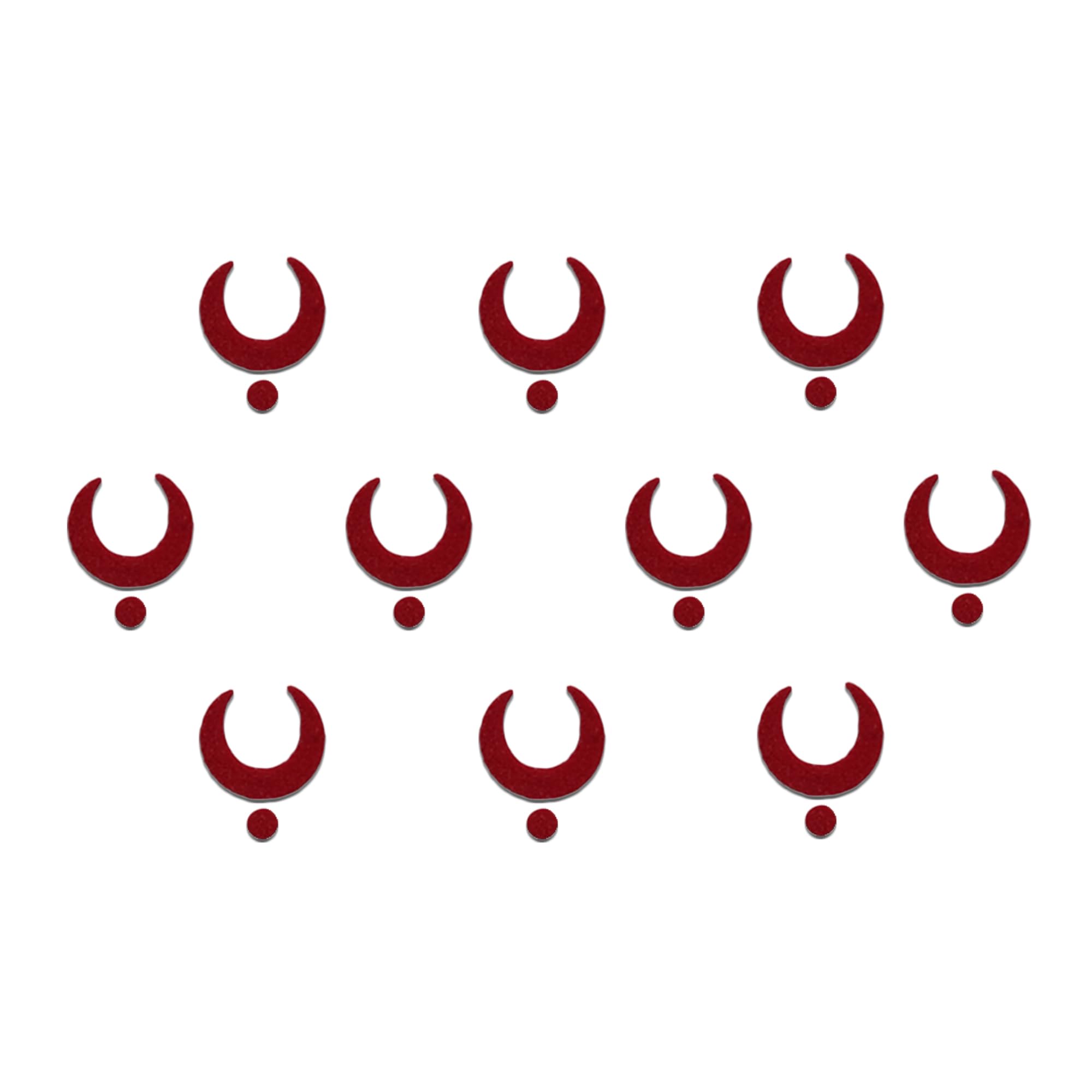 Comet Busters Traditional Maroon Moon Bindis With Maroon Dot (10mm) (BIN1151)-picture-20