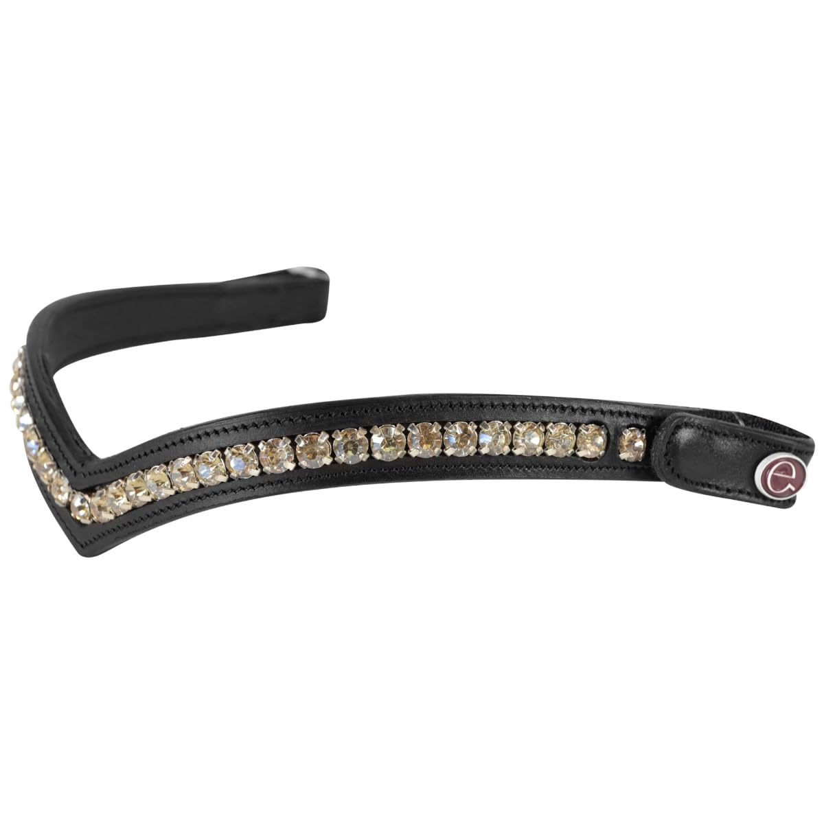 e EQUITYUM Frontalino Shaped Silver Gold con Bottone Materiali Morbidi e Resistenti, Confortevole e Efficiente, Decorazioni di Pregio, Stile Unico (Nero, Full)