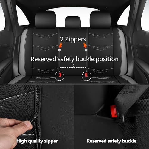 Image of HChengkikz Car Seat Cover, Breathable and Sporty (Black + Gray)