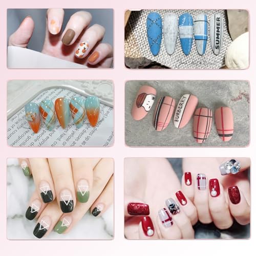 Aibee Nail Art Brushes, 5Pcs Nail Liner Brushes Double-Ended Acrylic Nail Brush 5/7/10/12/15Mm Nail Art Striping Brushes And Nail Dotting Pens For French Nail Tip thumb #6