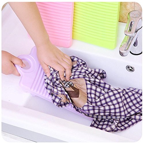 Anti-Rutsch-Waschbrett, zum Aufhängen, mit befestigtem Stativ, dicker Kunststoff, Waschbrett, Kleidungsreinigungswerkzeug grün (violett)