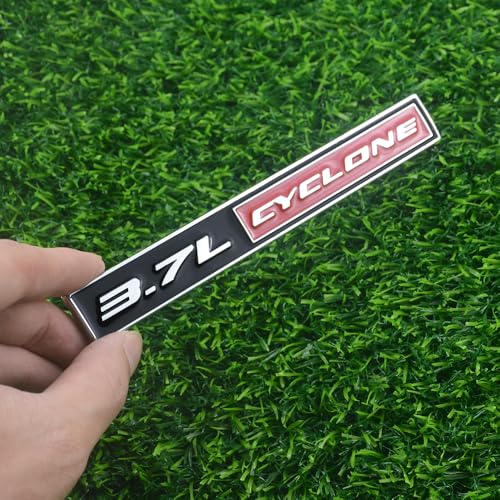 Image of 2Pack 3.7L Cyclone Emblems 3D Badge Nameplate Letter Sticker Decal Fit for 2011-2020 Mustang V6 3.7L Cyclone (Red)