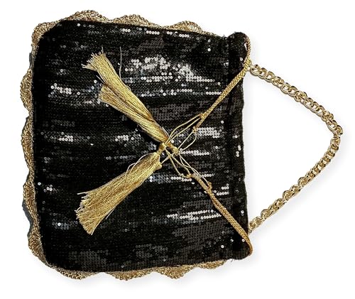 Image of Signature Potli Bag for Women - Sequin Knot Detail | Wedding & Cocktail Festive Statement Ethnic Handbag