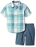 Calvin Klein Little Boys' 2 Piece Set Woven Button Down with Twill Short