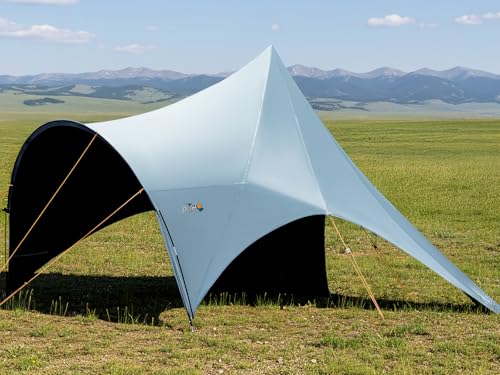 Blackout Camping Canopy Waterproof Tent Tarp with Poles Sun...