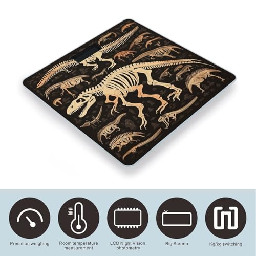 Báscula de baño digital con diseño de esqueleto de dinosaurio miniatura 3