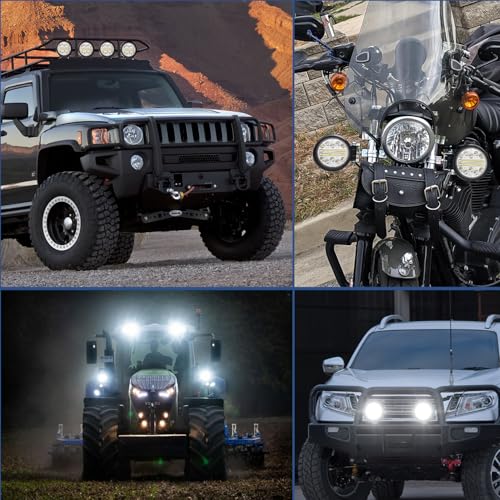 Nilight 2PCS 4.5 Inch LED Pods 69W Round Spot Flood Combo Work Lights Off-Road Driving Lights Truck Car Pickup ATV SUV Golf Cart Cabin Boat with 12V 5Pin Rocker Switch 16AWG Wiring Harness Kit-2 Leads by Nilight - Image 9