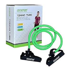Cockatoo 30LBS Resistance Band Or Toning Tube with Foam Handle with Extra Heavy Tension, 1 Year Warranty On Mfd Defect