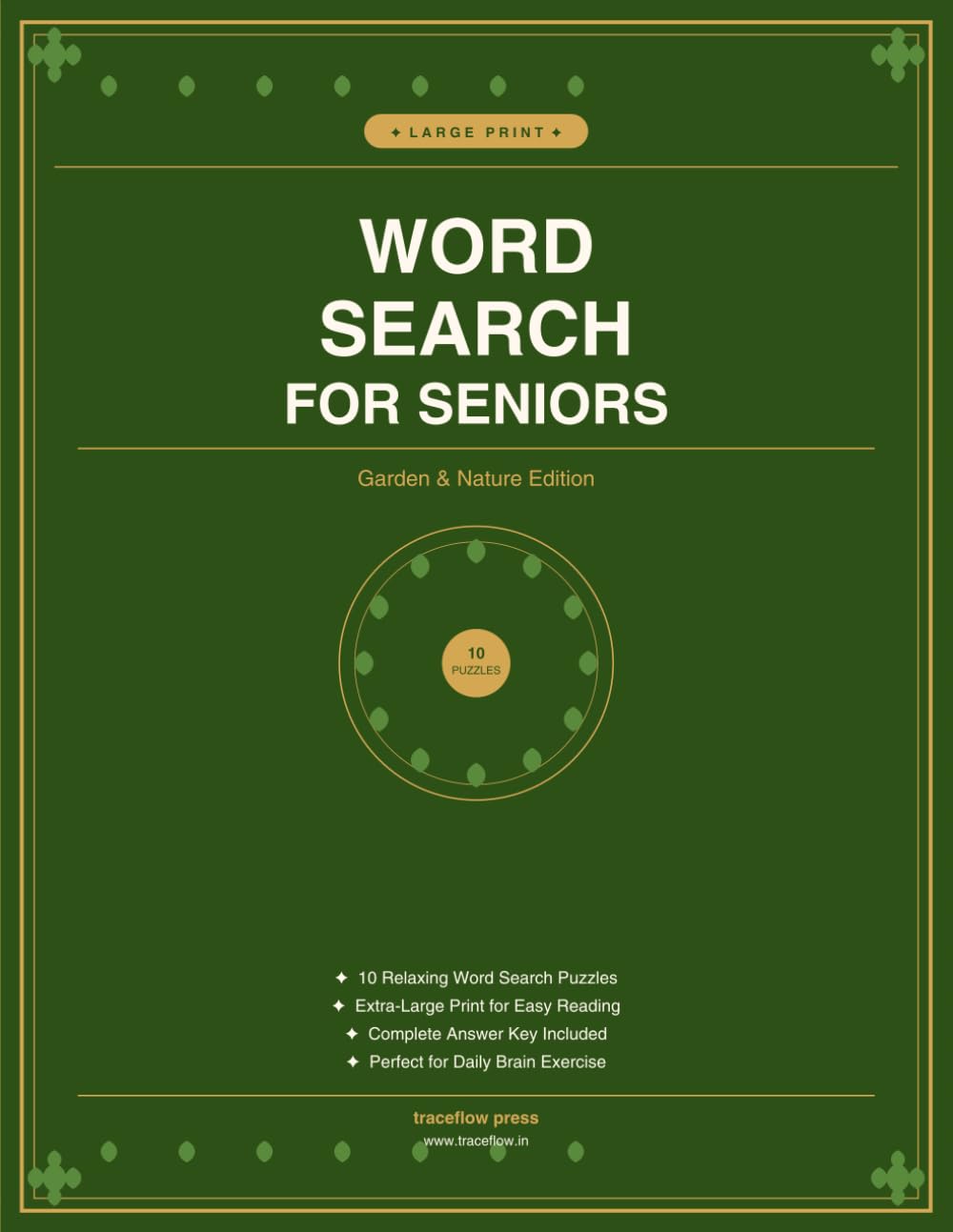 Large Print Word Search for Seniors: Garden & Nature Edition — 10 Relaxing Puzzles with Answer Key