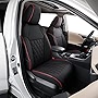 EKR Custom Fit Car Seat Covers for Select Toyota Corolla Cross L,LE,XLE 2021 2022 2023 - Leatherette (Black with Red Piping)