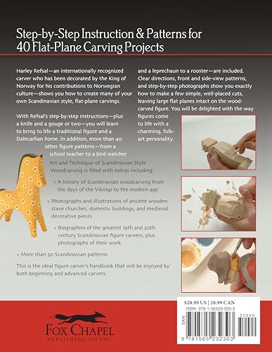 Art & Technique of Scandinavian-Style Woodcarving: Step-by-Step Instructions & Patterns for 40 Flat-Plane Carving Projects (Fox Chapel Publishing) Designs for a Teacher, Birdwatcher, Rooster, and More - Image 2