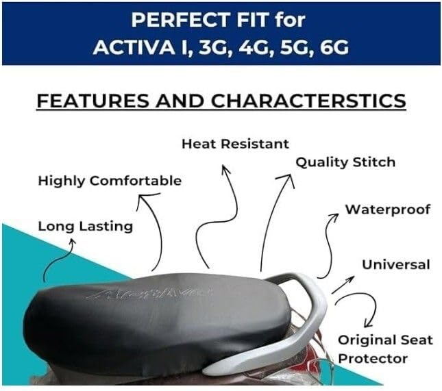 Image of RONISH Water Proof and Scratch Proof Seat Cover04 Single Bike Seat Cover for Honda Activa, Activa 3G, Activa 4G, Activa 5G, Activa 6G, Activa i(Activa SEAT Cover MX4)