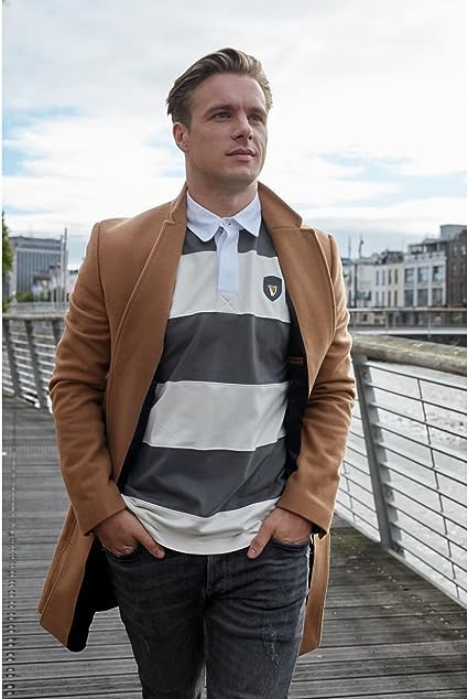 Guinness Pewter/Cream Metal Badge Long Sleeve Rugby Shirt (XX Large)