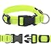BSeen LED Dog Collar, USB Rechargeable Light Up Safety Pet Collar with 3 Glowing Modes & 3 Reflective Strings, Adjustable Soft Nylon Webbing, Great for Small Medium Large Dogs (Medium, Neon Green)