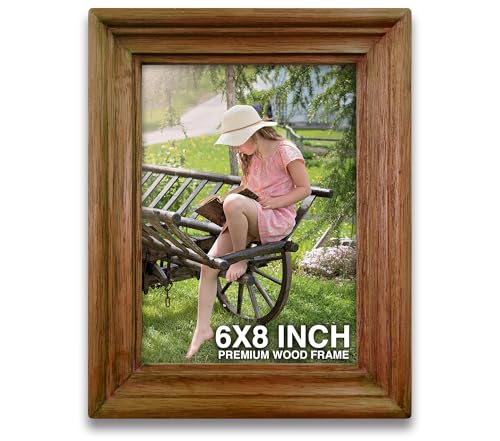 Image of Photo Frame 6 inch x 8 inch | Wall Frame | Small Frames | Brown Wooden Frame for Wall | Elegant Decor for Living Room & Bedroom, Gift for Friends & Family (6x8 inch, Brown)