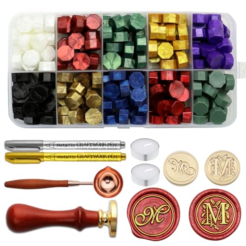 Letter Wax Seal Stamp Kit with Beads and Pens