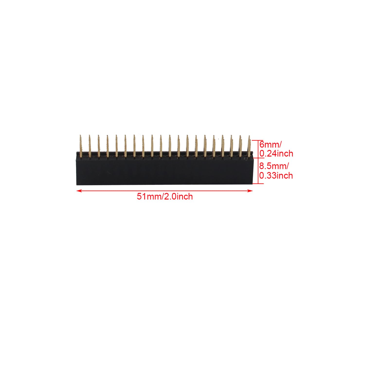 ZDE 6 SZTUK 2x20 40 Pin Stacking Header Female Header 2,54 mm Pitch Pin Headers | Złącze Dual Row do płyty grzejnej Raspberry Pi Arduino PCB