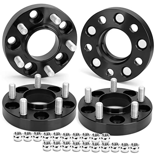 dynofit 5x4.5 to 5x4.5 Wheel Spacers for 2015-2022 Mustang, (Set of 4) 1"(25mm) 5x114.3 M14x1.5 70.5mm Hubcentric Solid Wheels Spacer for 2020-2022 Explorer 2017+ GT 5Lug Rims