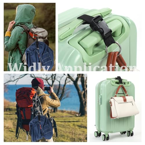 Image of 4Pcs Add a Bag Luggage Strap Adjustable Travel Belt for Luggage Heavy Duty Luggage Belt Strap for Connecting Your Luggage Jacket, Make Your Hands Free(Black)