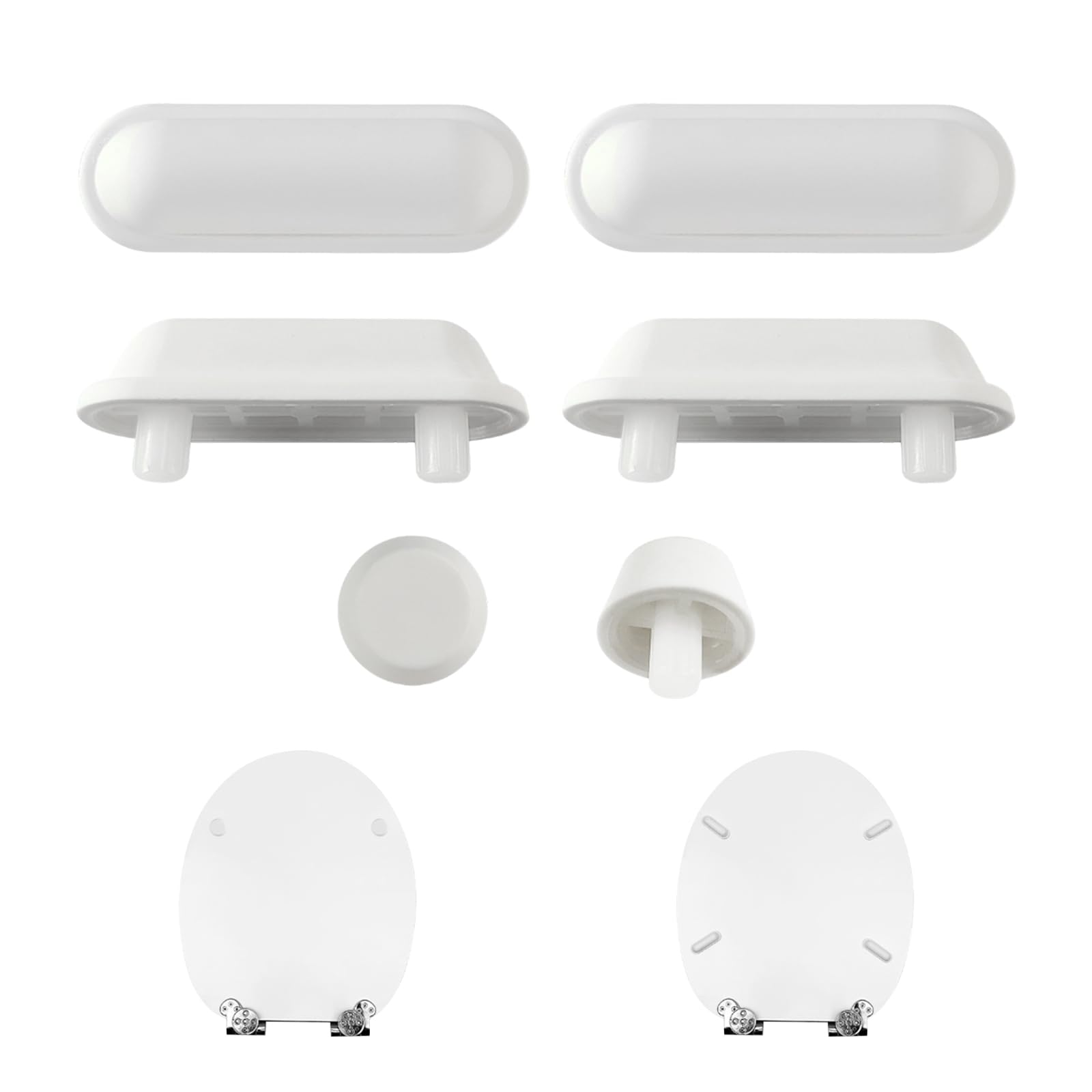 Toilet Seat Bumpers 4 Pack White, Anti-Noise Replacement Cushioning Pads, Plastic Toilet Seat Buffers for Wood & Plastic Seats (PAD03)