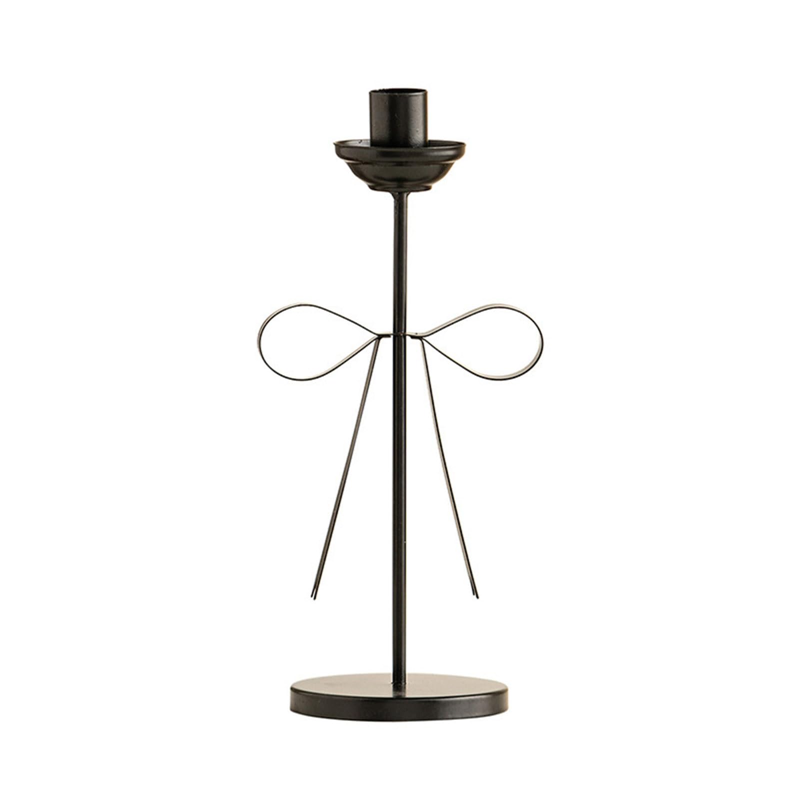 Xjdzineq Decorative Stands Iron Taper Holders Bowknot Candlestick for Wedding, Dinning, Party Decorations Candlestick