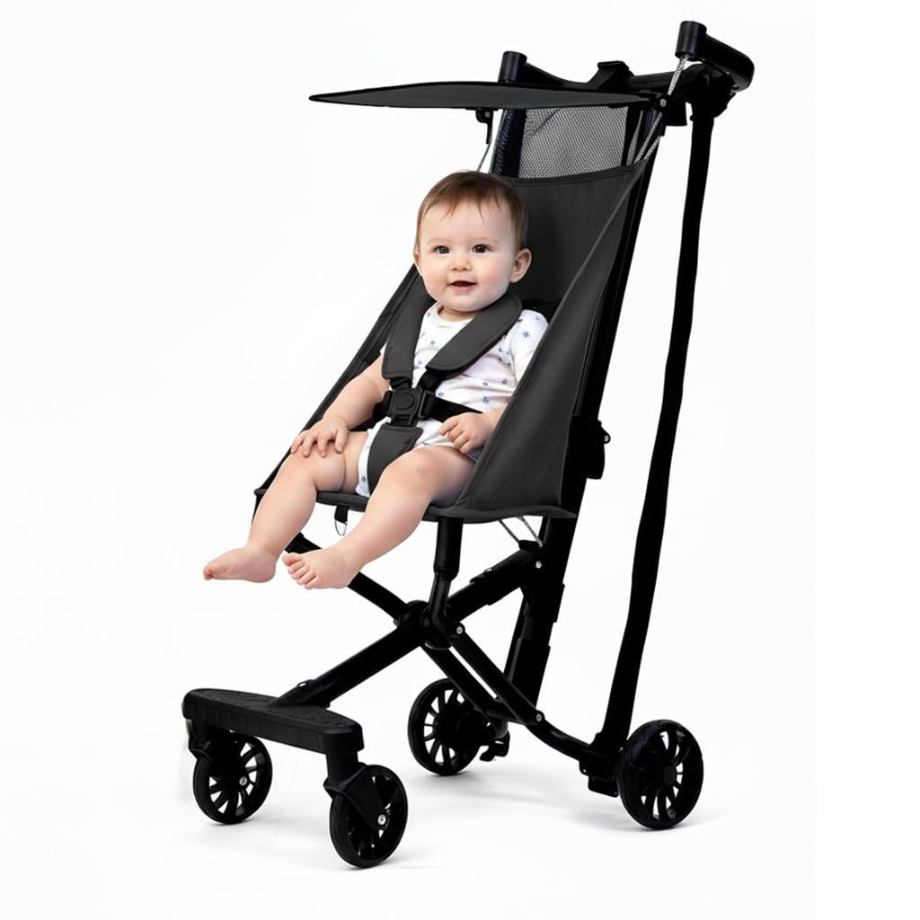 Lifelong Baby Stroller, Lightweight Foldable Pram for Kids, Cabin-Friendly, 5-Point Harness, All-Terrain Wheels, 20kg Capacity, Adjustable Canopy, Storage Basket, Shoulder Carry Strap, Aluminium Frame