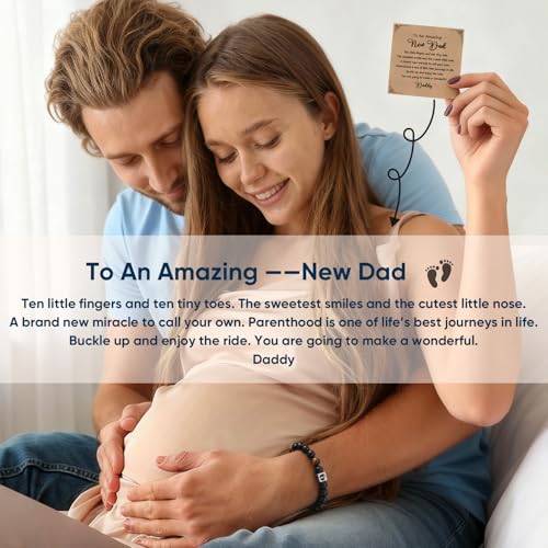 Pulsera de piedra natural para hombre FLHEART New Dad miniatura 3