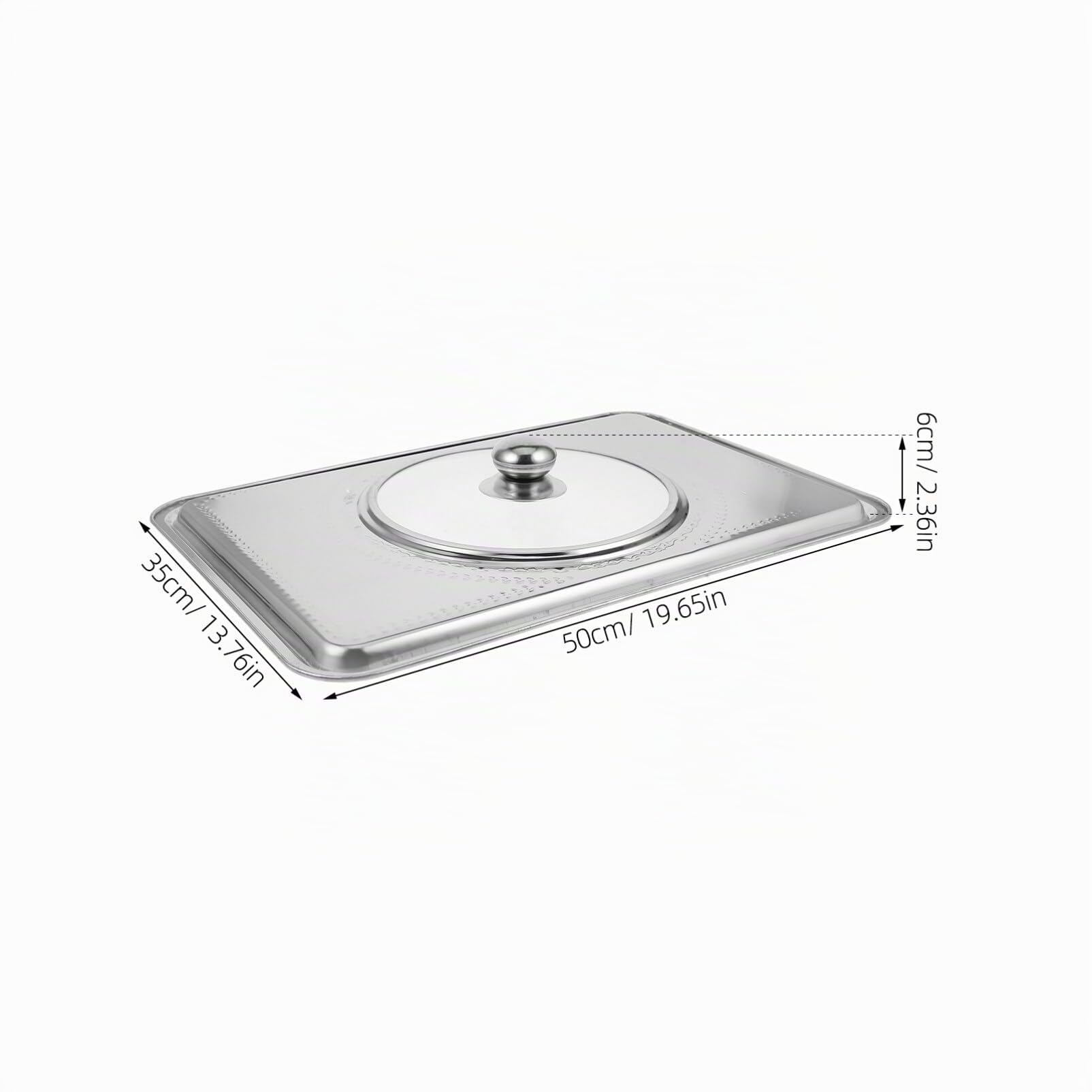 Ciieeo Tapa Para Bandeja De Horno Rectangular De Acero Inoxidable Ideal Para Asar y Mantener Alimentos Frescos