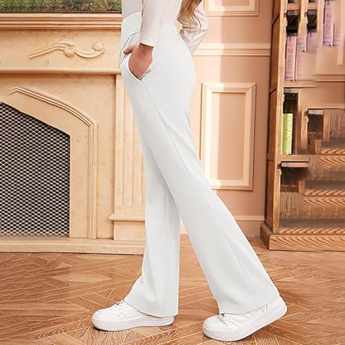 School Uniform Pants for Teen Girls Flare Pants Kids High Waisted Yoga Pant Straight Leg Trouser with Pockets4