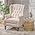 CHRISTOPHER KNIGHT HOME GDF Studio Elizabeth Tufted Fabric Recliner, Vintage Reclining Reading Armchair, Light Beige from 