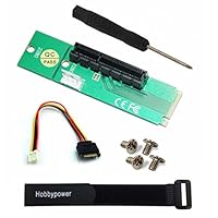 Hobbypower PCI-e 1X/4X Card to NGFF M.2 M Key PCIe Slot Adapter Converter Adaptor for Desktop or Laptop+ 1 Strap