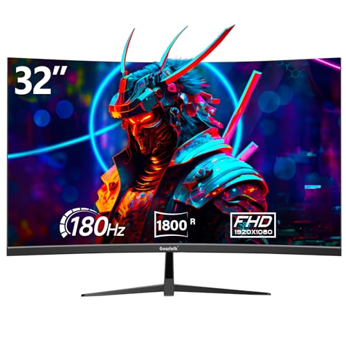 32 inch Gaming Monitor 1800R Curved Computer Monitors 165HZ/180HZ PC Monitors VA Screen for Home, Office and Dormitory, FHD 1080P Monitor Support HDMI & DP