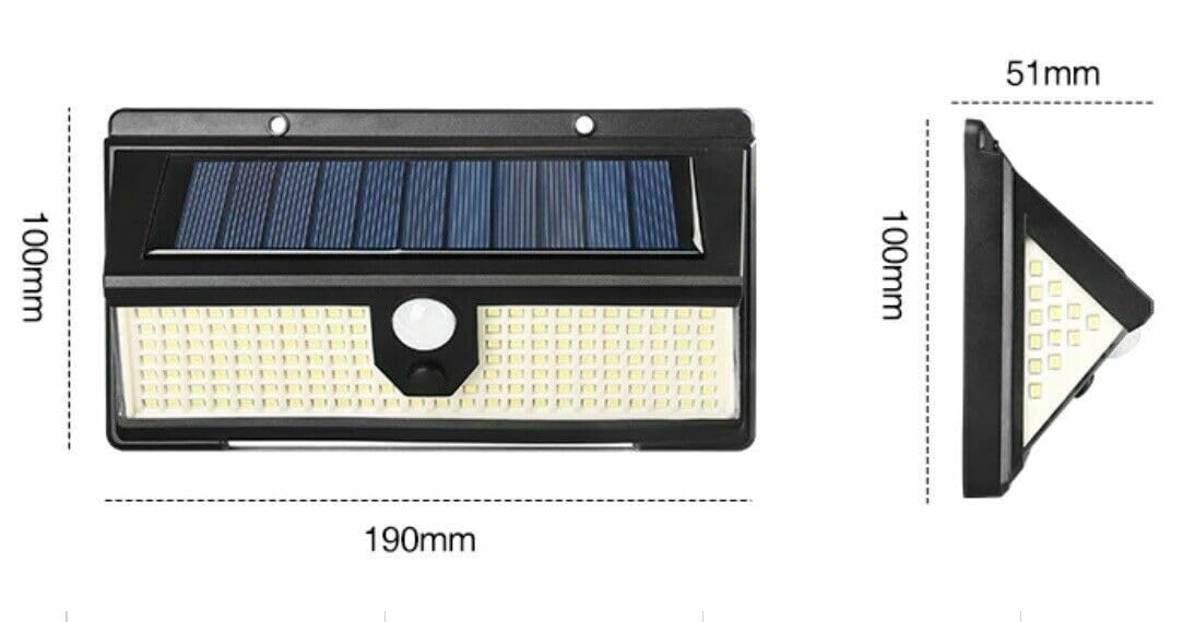 6 Pezzi Faretto 190 Led 19W Watt Da Esterno Con Pannello Solare Faro Sensore Di Movimento Crepuscolare Impermeabile IP65 Per Giardino Vialetto Muretto Balconi Luce Bianca