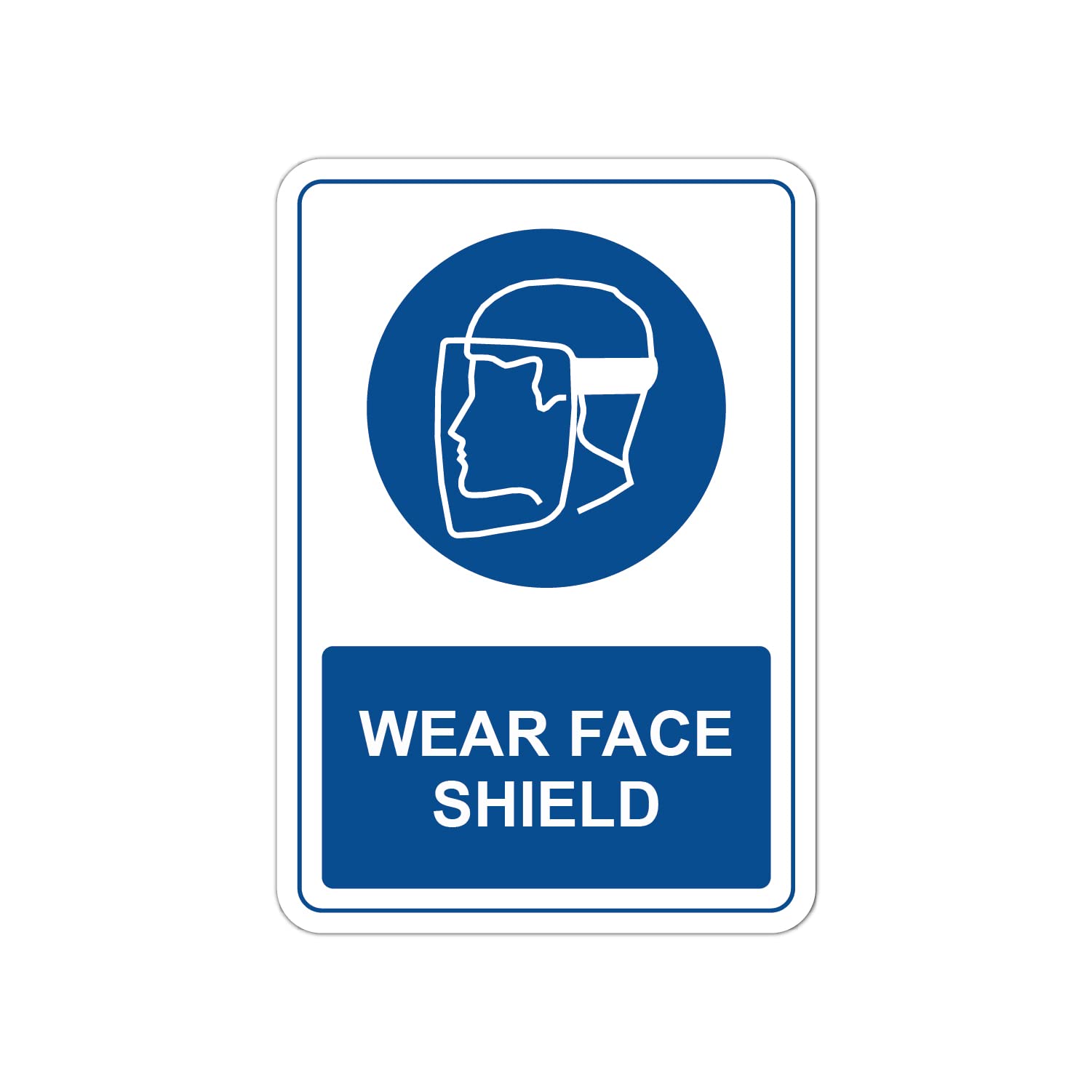 G Signage - 'Wear Face Shield' Sign with 3M Engineering Grade Reflective Surface - Aluminum - English (16.7" x 11.6" (424mm x 295mm))
