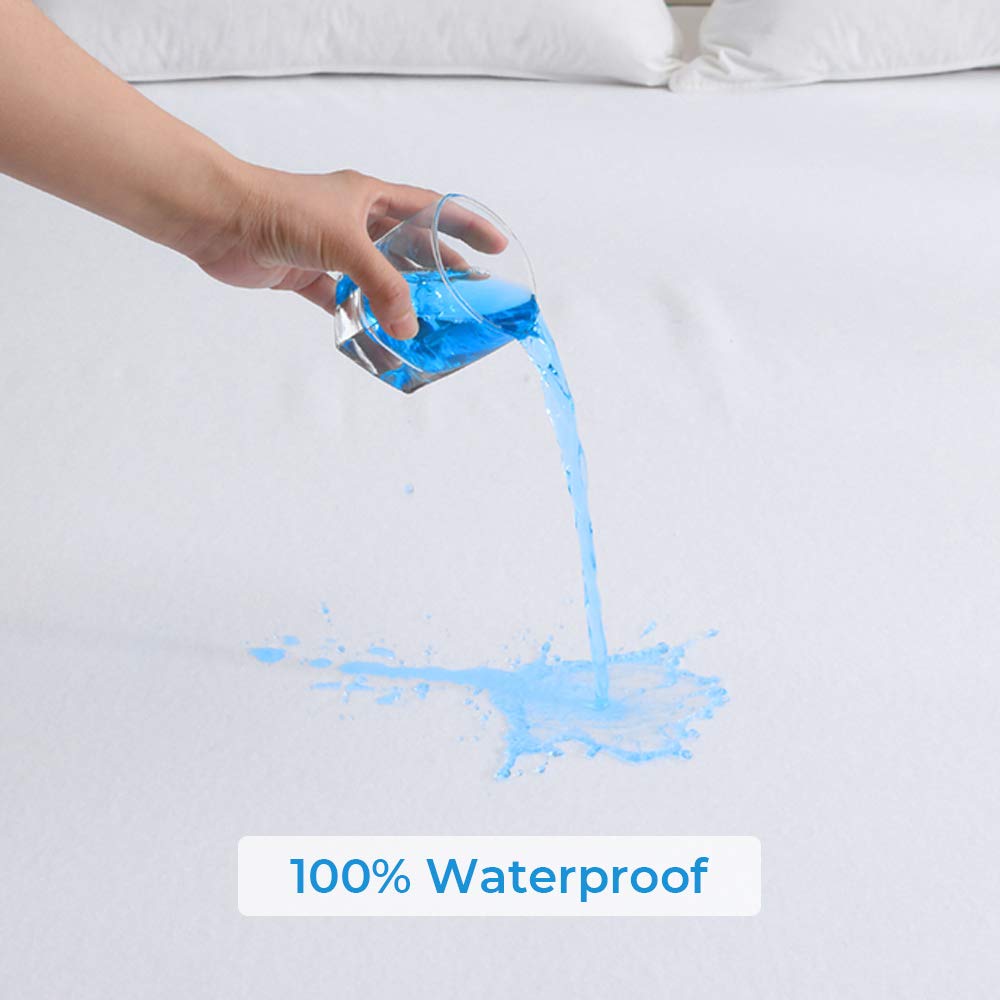 Wodoszczelna nakładka na materac 160 x 200 cm, oddychająca nakładka na materac Molton, ochrona materaca bez trzaskania